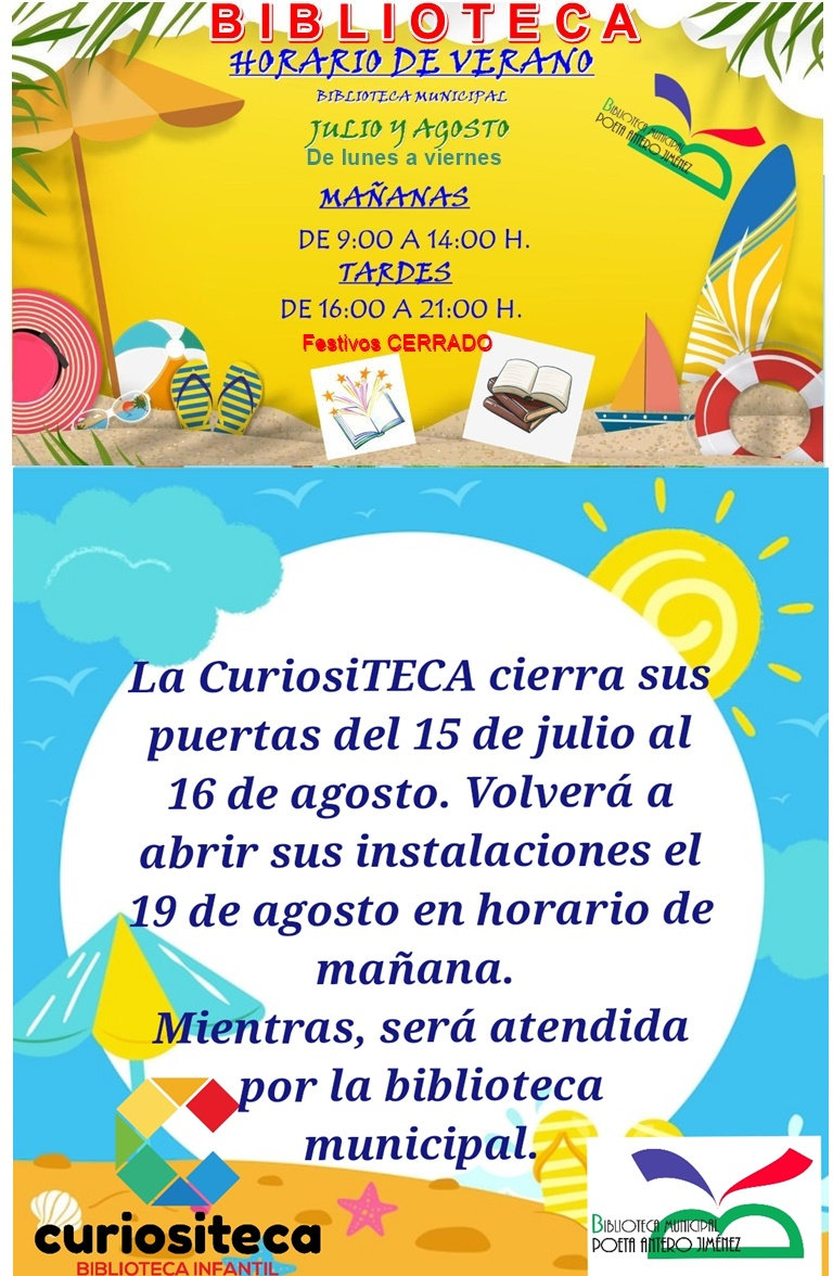 Horario de Verano de Biblioteca y Curiositeca