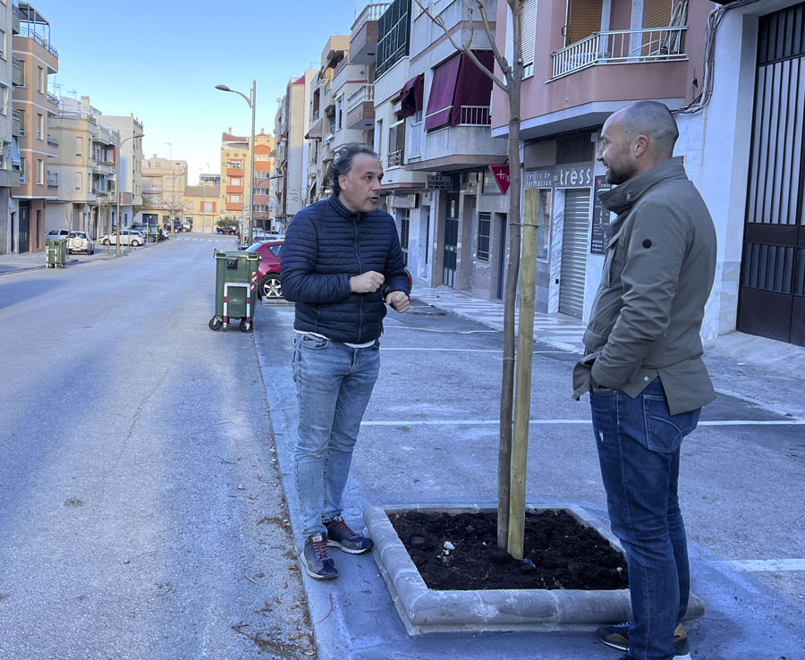 Una treintena de árboles darán color a la calle Maestro Juan Parras