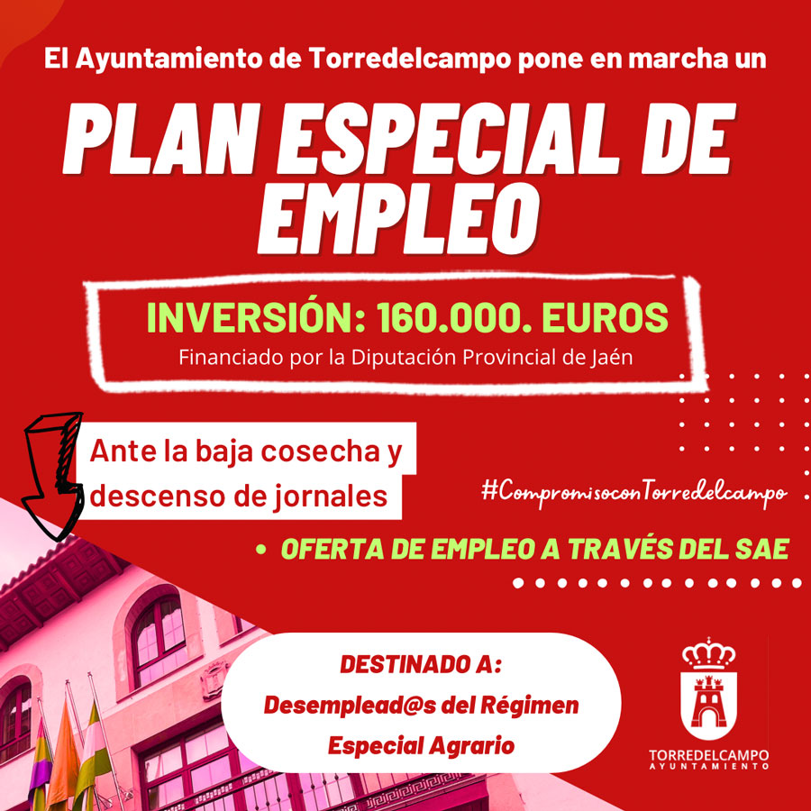 Nuevo Plan Especial de Empleo dotado con 160.000 euros