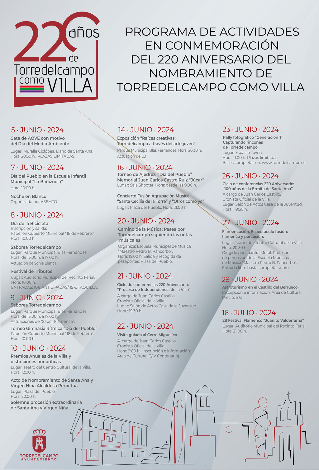 Intensa programación para la conmemoración del 220 aniversario del nombramiento de Torredelcampo como Villa