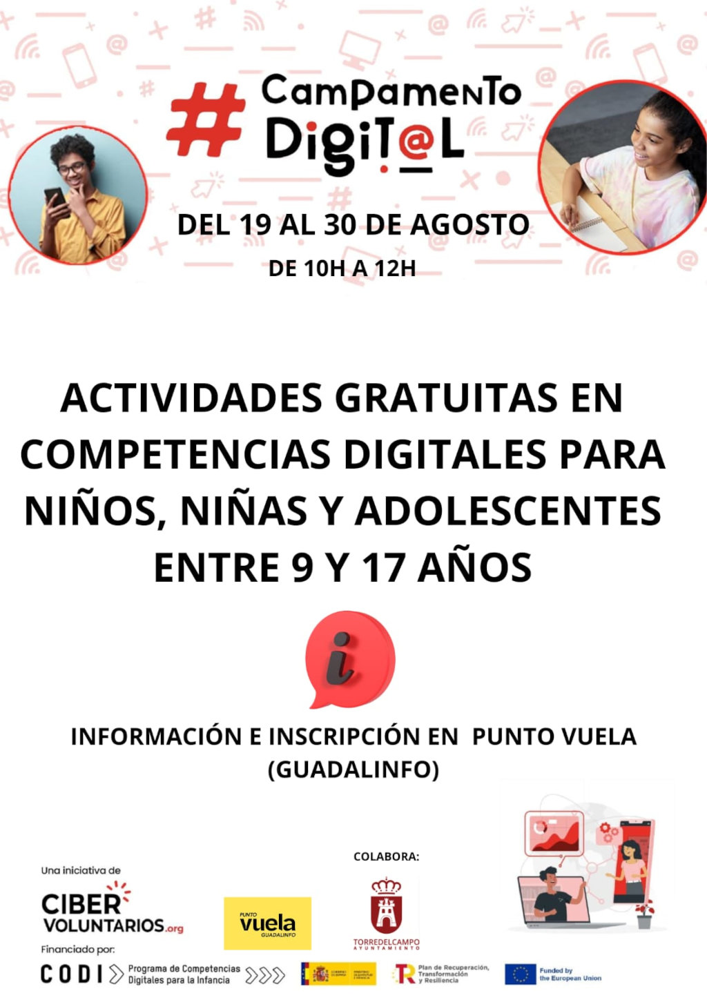 Campamentos de formación digital para los niños y niñas durante el verano